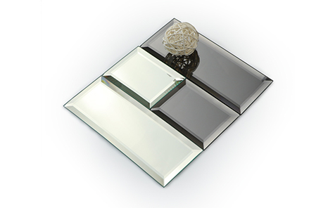 Beveled mirror collage wall for livingroom