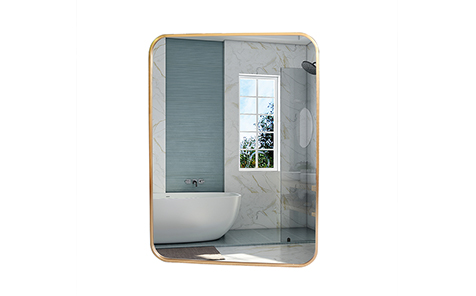 custom metal gold framed bathroom mirror