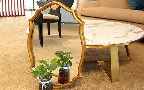 wholesale irregular shape framed mirror